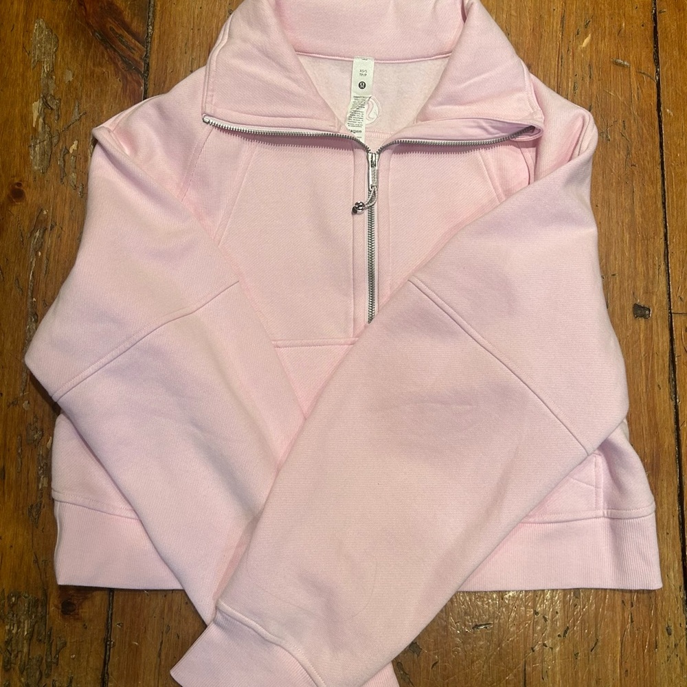 Lululemon, new w/o tags.Scuba oversized funnel half zip, xs/s, Meadowsweet pink